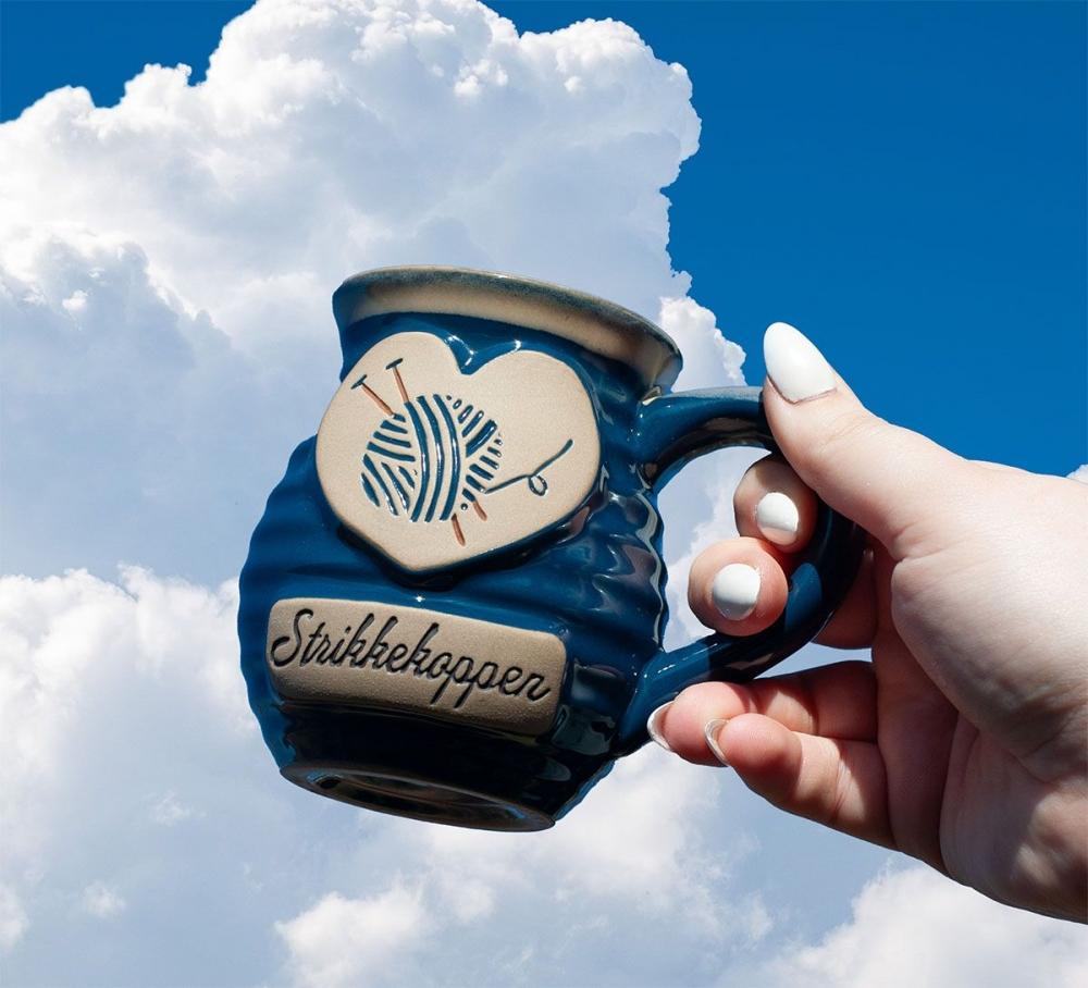 Strikkekoppen, havblå