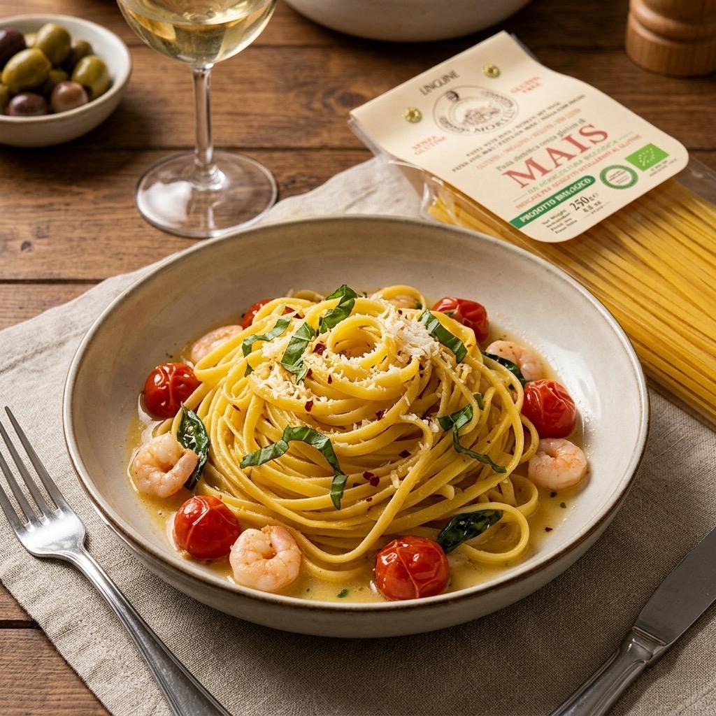 Organisk mais Linguine - glutenfri pasta 250 gram