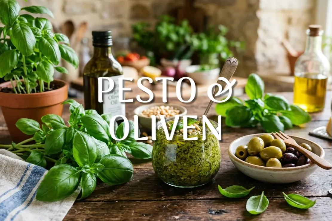 Pesto og oliven