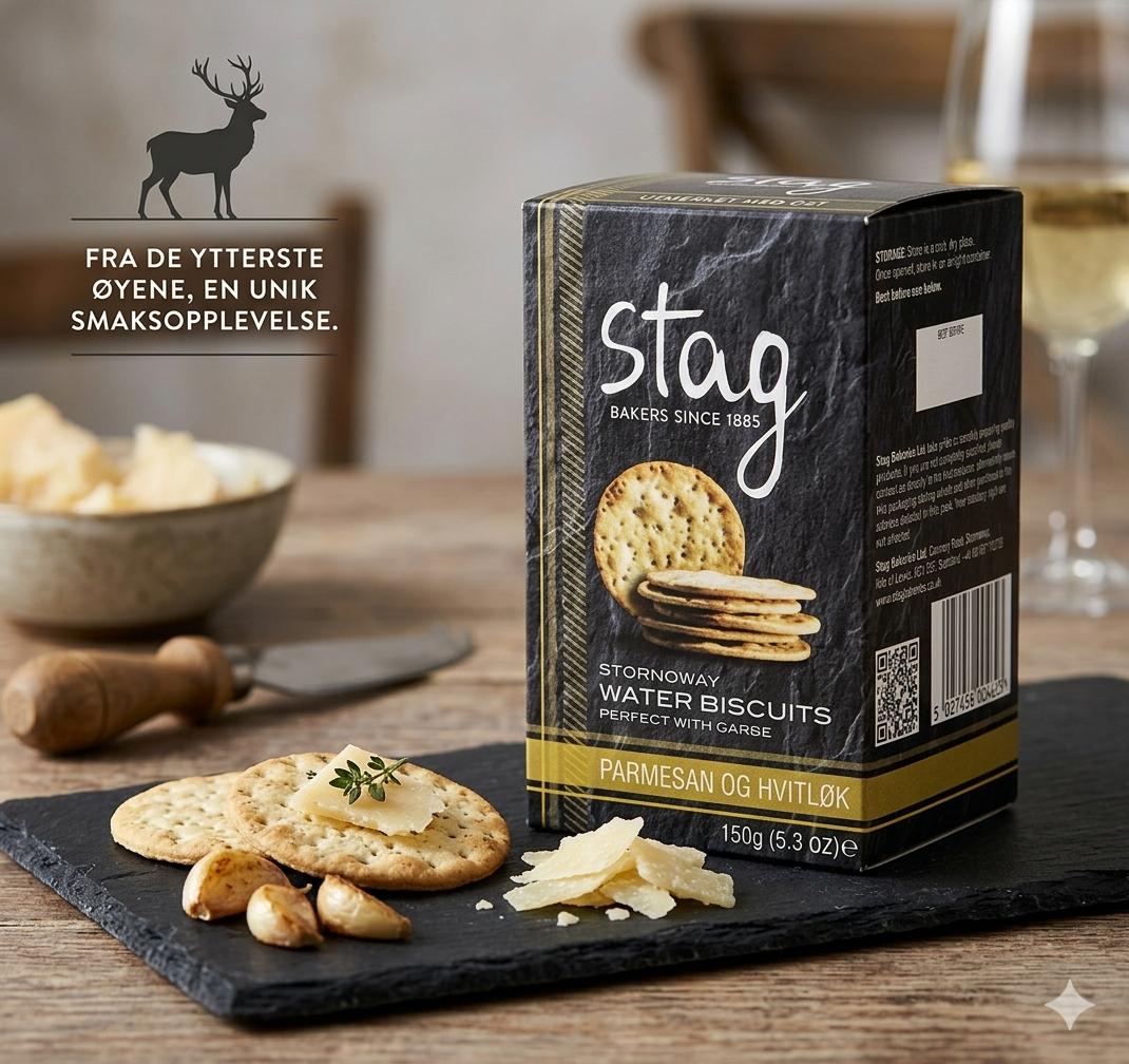 Kjeks med parmesan og hvitløk 150 g