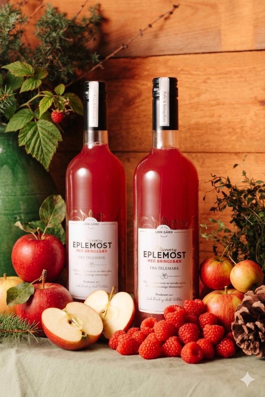 Eplemost med bringebær 750 ml